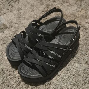 CROCS Women's Black Strappy Sandals